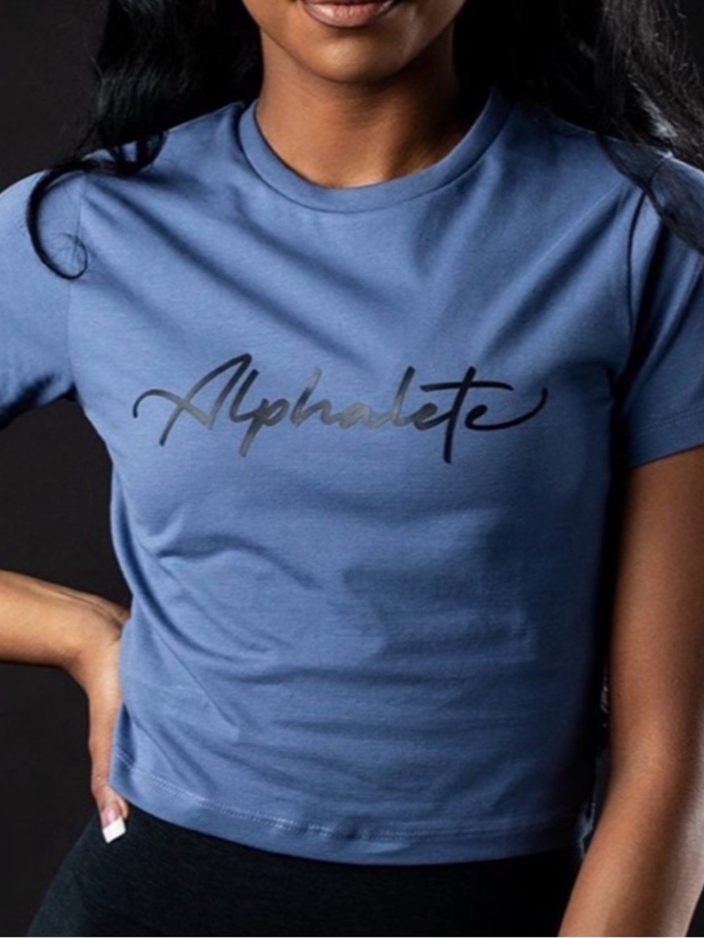 Alphalete Signature Fitted Crop - Purple - Small